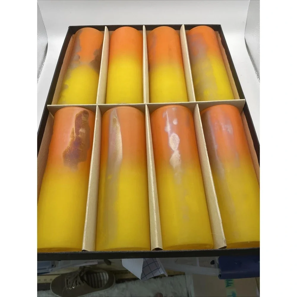 Starlyte 13 oz 1950's Zombie 8‎ Piece glass set orange 131-102 RARE New In Box